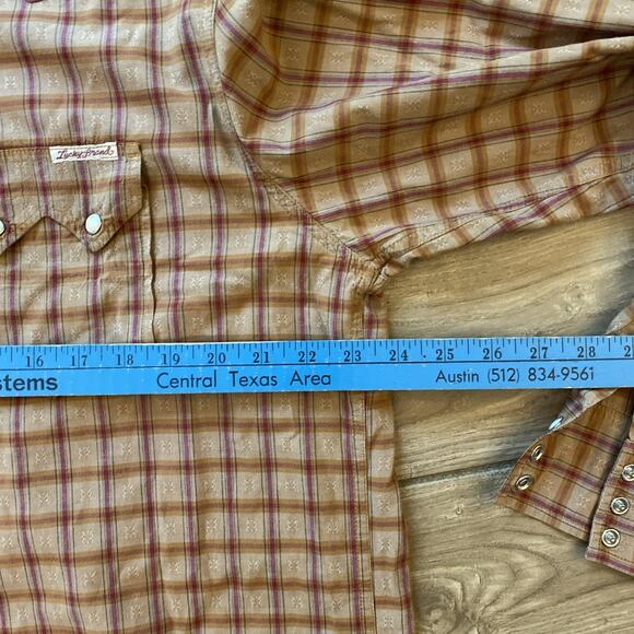 Lucky Brand Western Pearl Snap Brown Shirt Men’s XL Rockabilly Rodeo - Picture 5 of 7